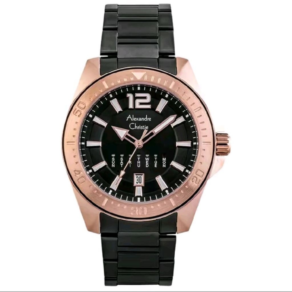 AC 6534 ME Alexandre Christie Jam Tangan Pria Chronograph Black Rose