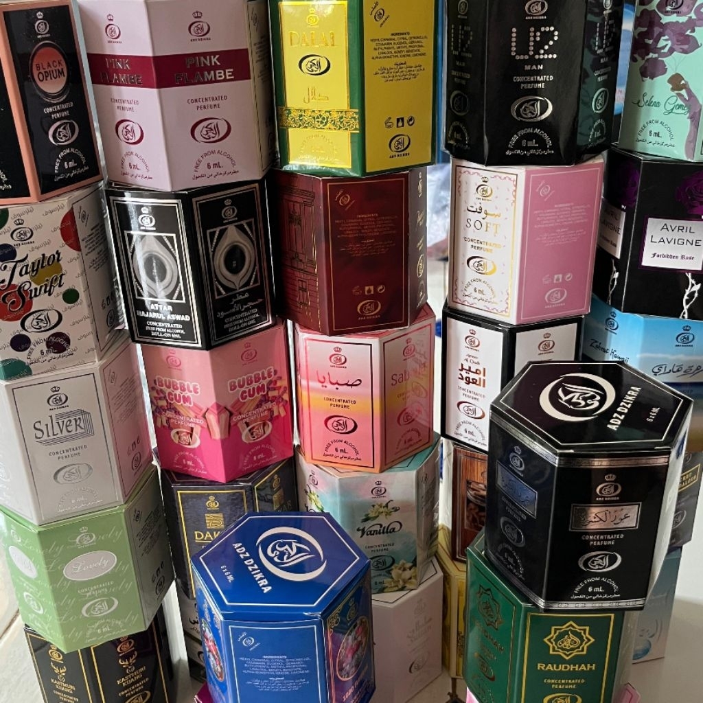 Minyak Wangi Parfum 1 Box Isi 6 Botol Roll On 6ml Non Alkohol Wanginya Unisex Pria Wanita Tahan Lama