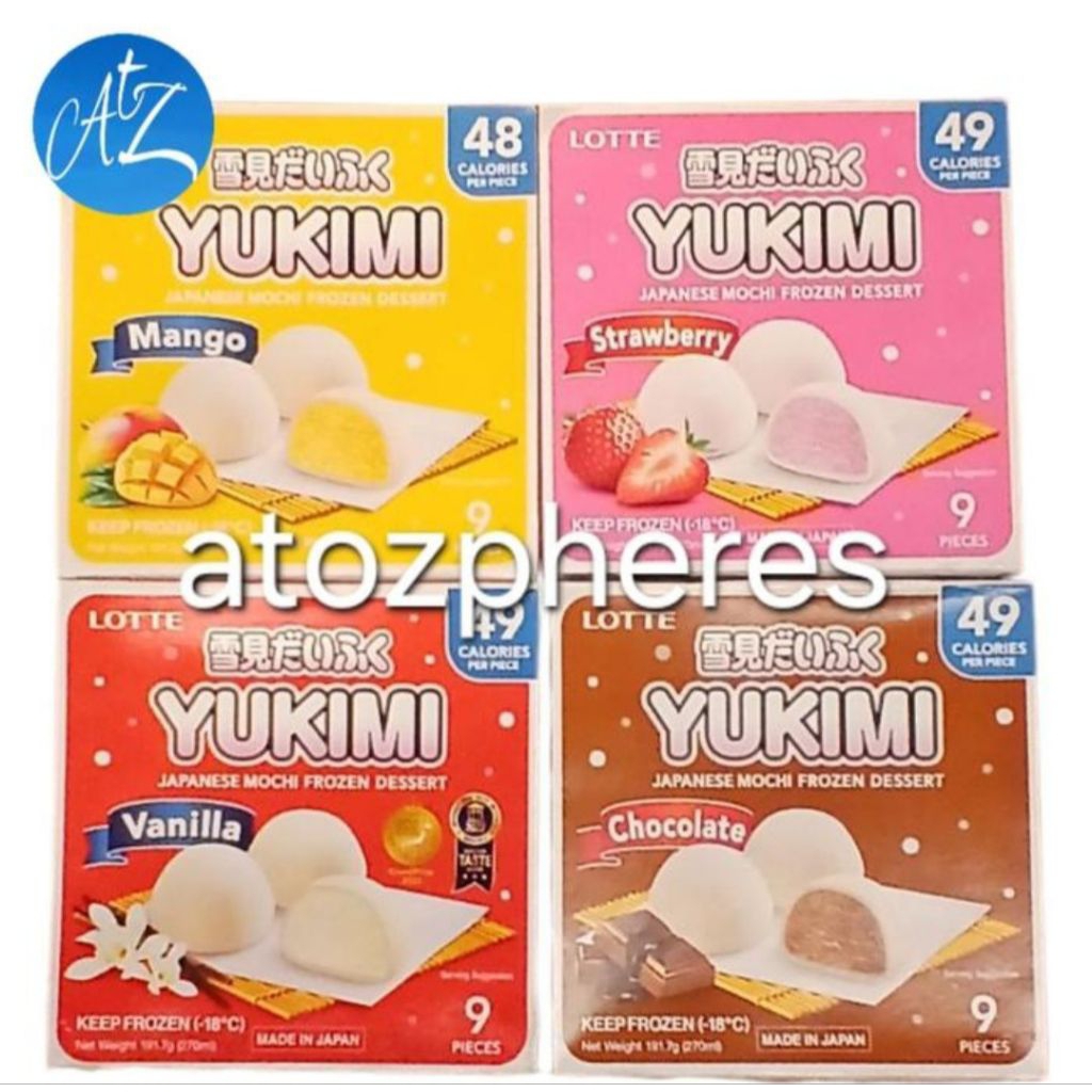 Kue beras ketan dengan es mengandung susu rasa vanila / coklat cokelat / buah stroberi / mangga Jepa