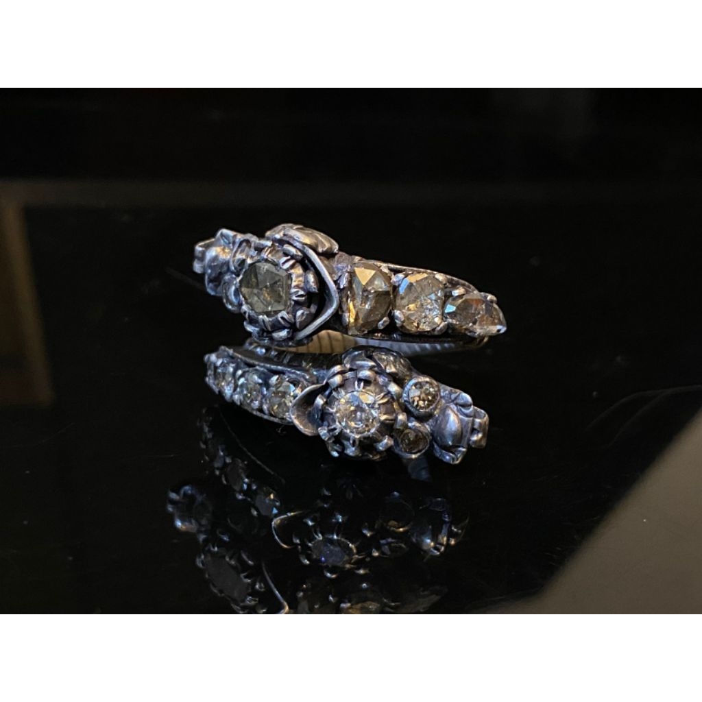 Cincin Naga Perak Asli Batu Intan & Berlian | Open Ring Mewah