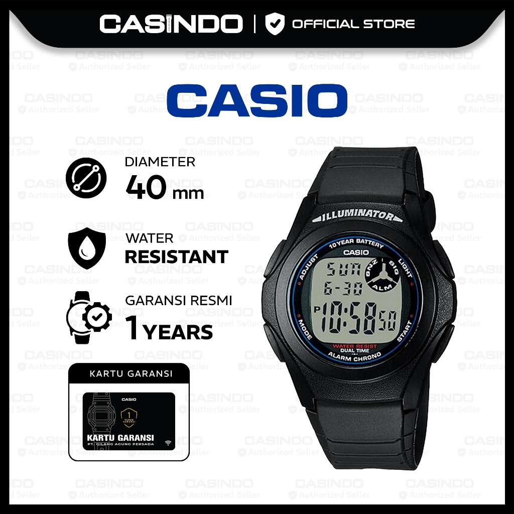 CASIO Jam Tangan Pria Digital F-200W-1ADF