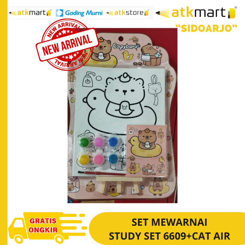 PAKET MEWARNAI CAPYBARA STUDY SET 6609+CAT AIR LENGKAP DENGAN CAT AIR