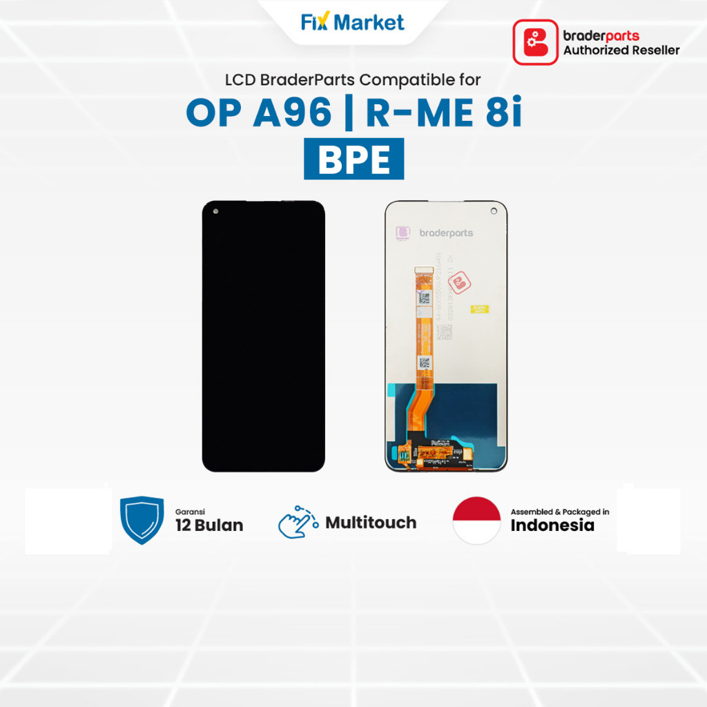 Braderparts Layar LCD OP A96 / R-Me 8i / R-Me 9i / R-Me Narzo 50 BPE