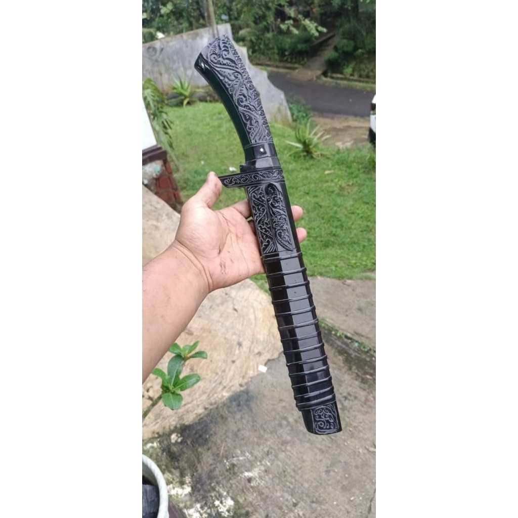 Pisau Premium Sembelih Hewan Baja Bohler HT Manual M390 Full Tanduk Kerbau Ukiran PB. 30 cm