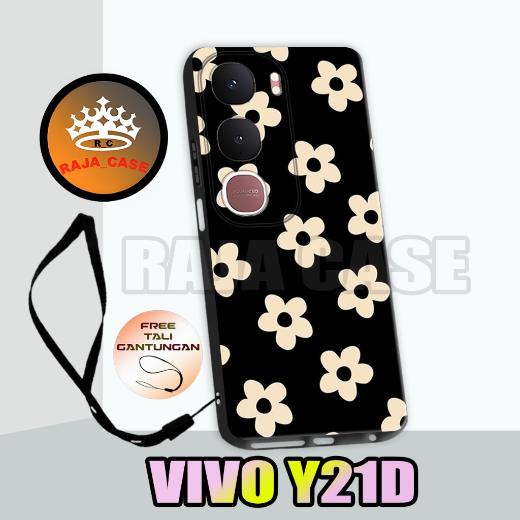 Rc22/Softase karet Hp VIVO Y21D - Motif Bunga /case Hp  VIVO Y21D - casing  VIVO Y21D - Silikon  VIV