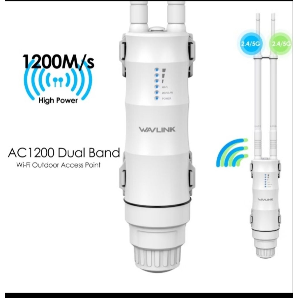 wavlink Ac600 outdoor Acssespoin higt gain antena 2 ball minus kabel utp