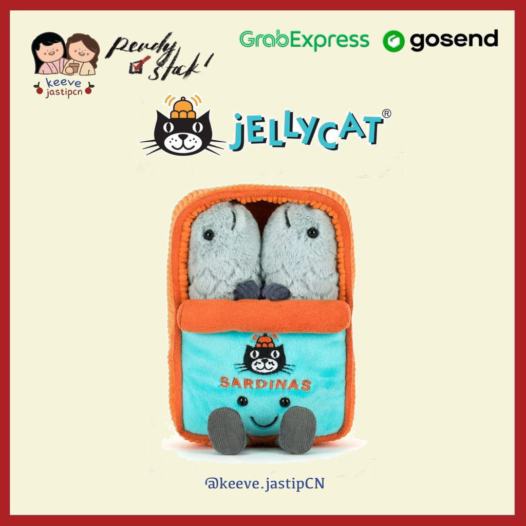 <READY STOCK> JELLYCAT LONDON ORIGINAL AMUSEABLES SARDINE TIN