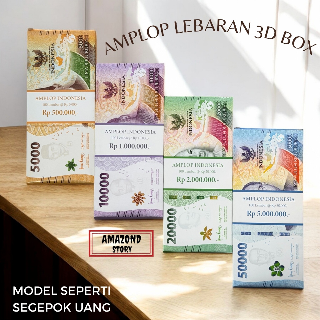 AMPLOP THR LEBARAN  MOTIF UANG GEPOKAN 3D/AMPLOP UNIK TERBARU TERMURAH