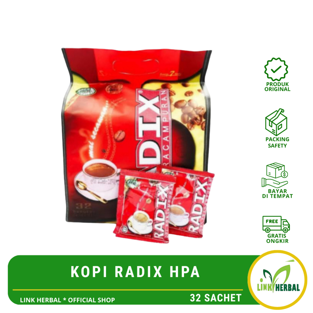 HPA Radix Premix Coffee 32 Sachets ORIGINAL | Kopi Radik HPA | Kopi RDX Cafe