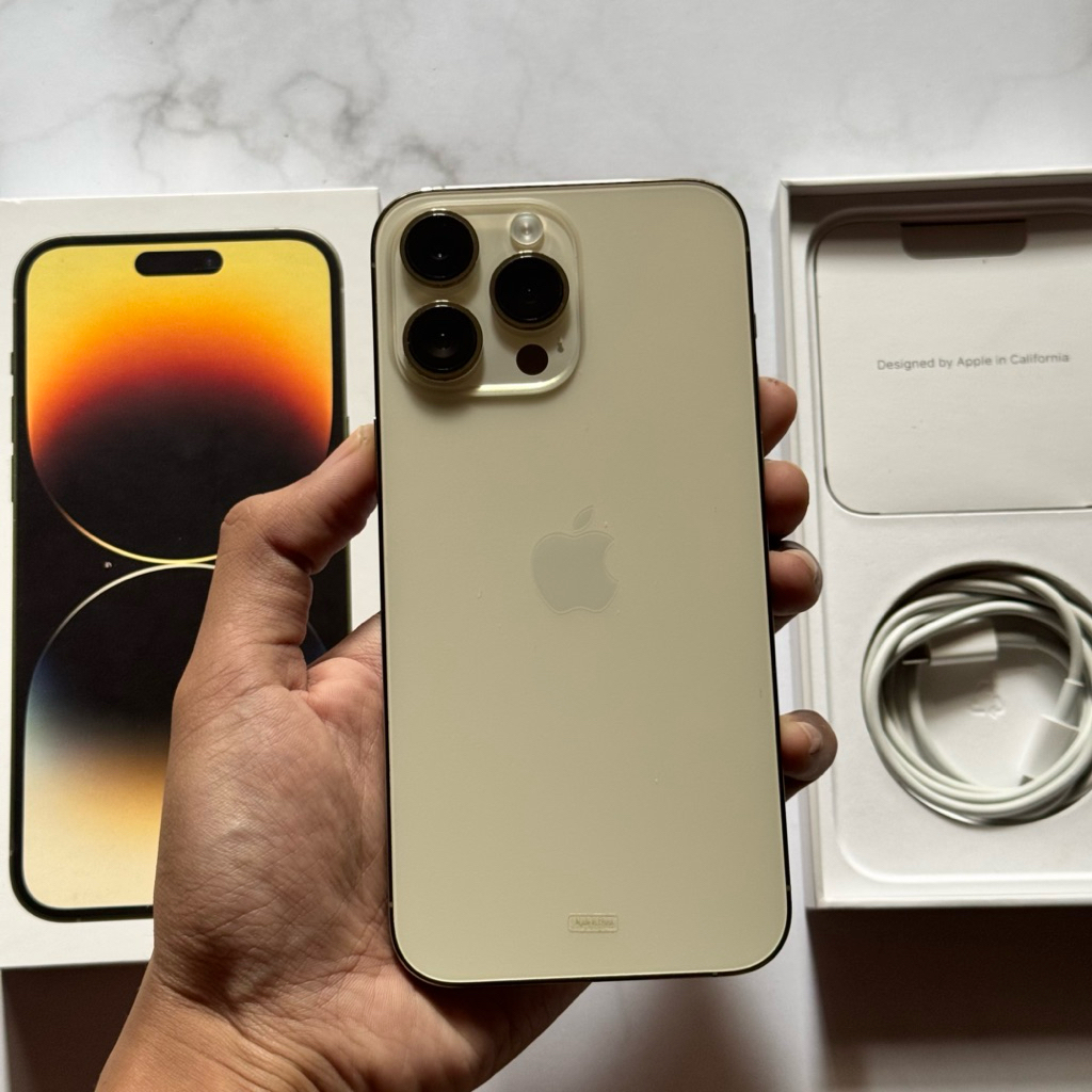 iphone 14 promax 256gb ibox gold second