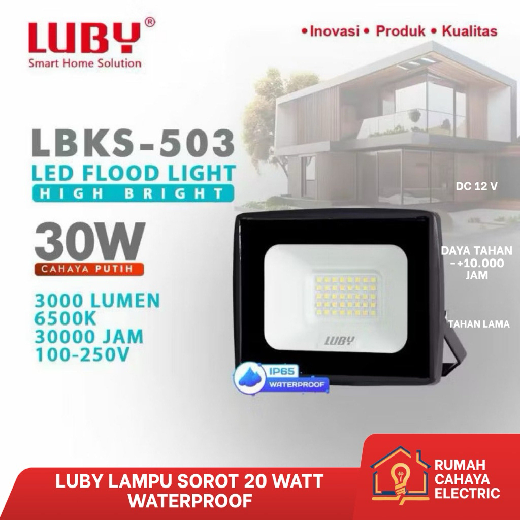 LUBY LAMPU SOROT LED 30 WATT | LBKS-503 | WATERPROOF