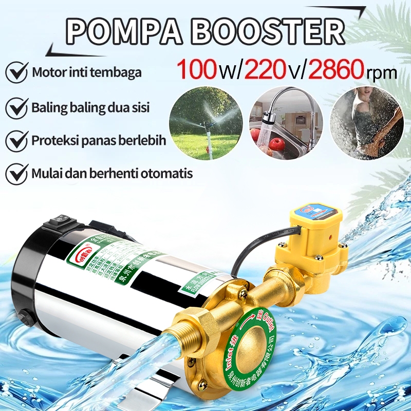 Pompa Booster Air 100W/150W/280W/ - Pompa Pendorong Tekanan Otomatis untuk Mesin Cuci, Shower, Heate