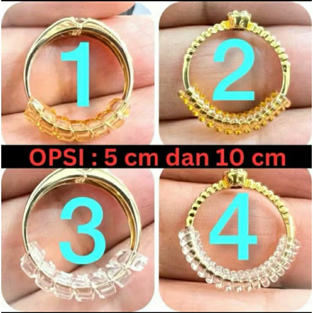 Pengganjal Cincin Pengecil Cincin Ganjalan Cincin Ganjelan Pengatur Ukuran Cincin Kebesaran Spiral R