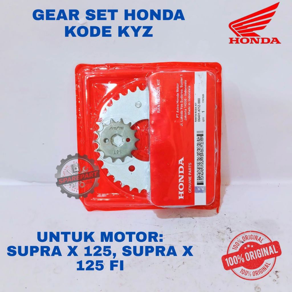 GEAR SET ORIGINAL HONDA KODE KYZ SUPRA,SUPRA X 125 HELM IN(2011-2018), SUPRA X 125 FI