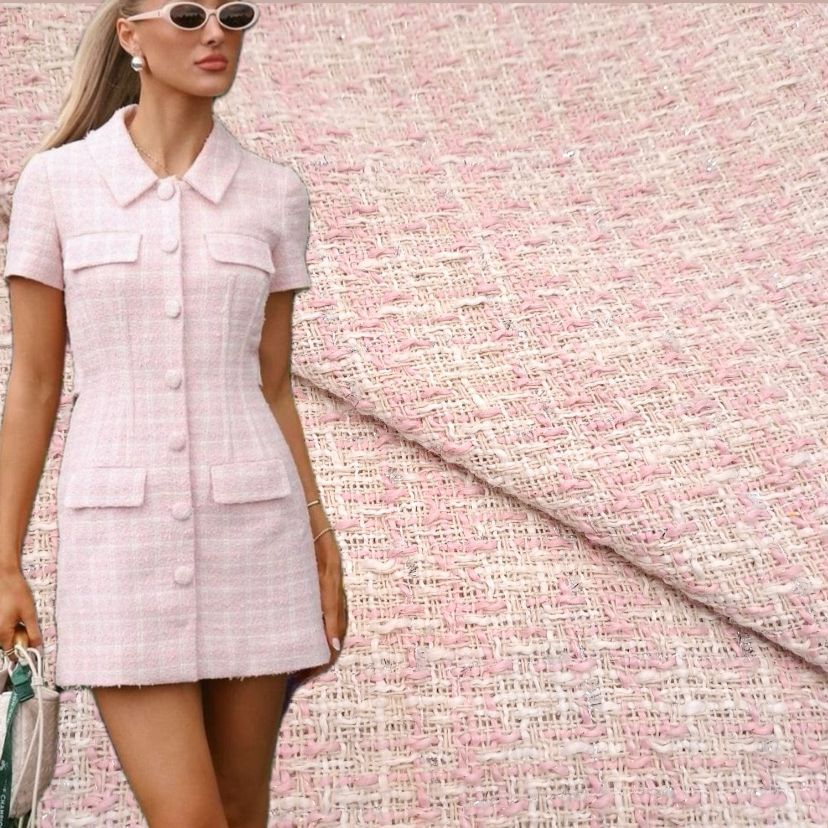 [Harga 0,5 Meter] Kain Tweed Chanel Premium untuk Blazer Korea/ Skirt / Rok / Dress Lebar 1,5 Meter