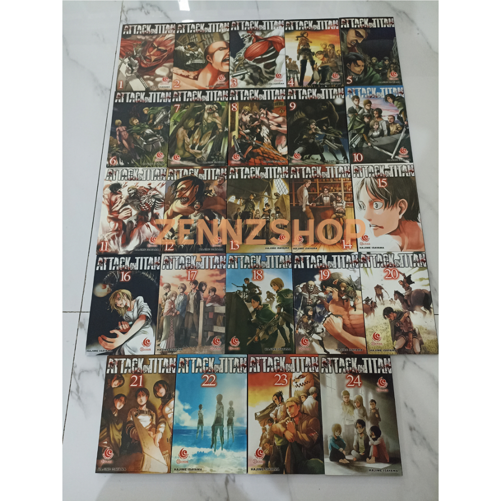 Komik attack on titan set 1-24 Original