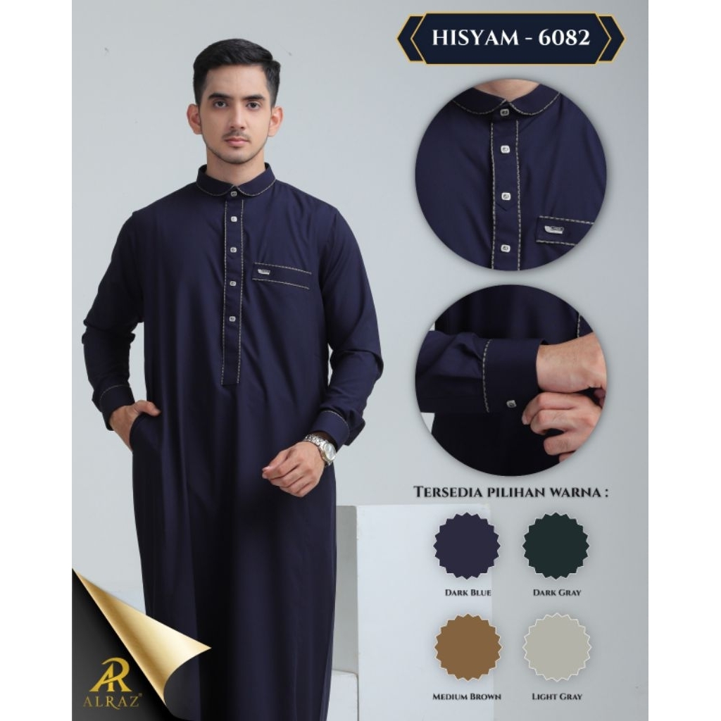 ALRAZ Thobe Fancy Lengan Panjang Hisyam 6082