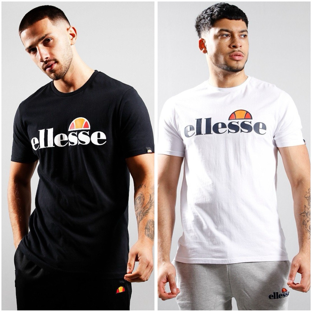 kaos t shirt ellesse sl prado black white originals bnwtip
