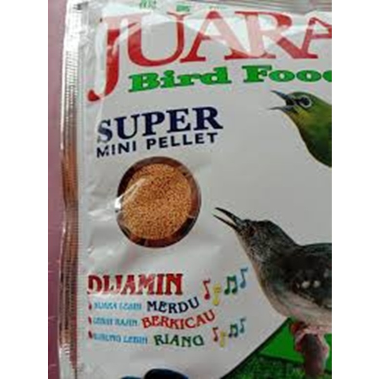 GROSIR 1 DUS ISI 20 PAKAN JUARA BIRD FOOD SUPER MINI 450 GR PELLET WARNA COKLAT MURAH BERKUALITAS BU