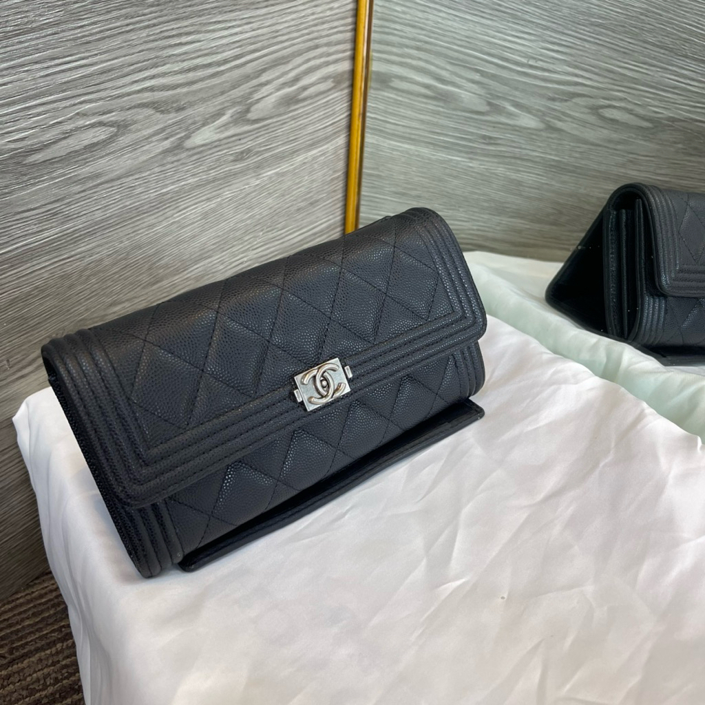 Chanel caviar long wallet