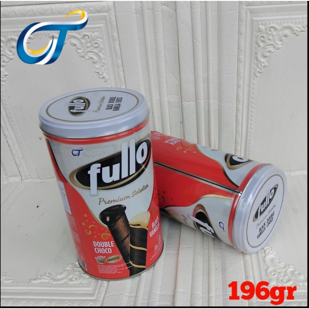Fullo wafer stick premium selection black vanilla double choco kemasan kaleng 196gr