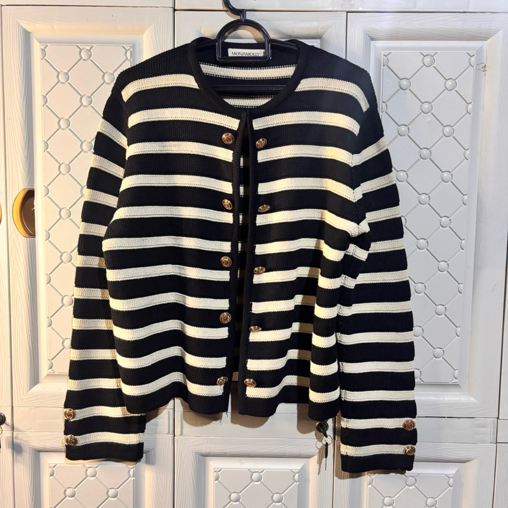 [ Preloved ] Monomolly - Sophia Stripes Outer Size L-XL Cardigan