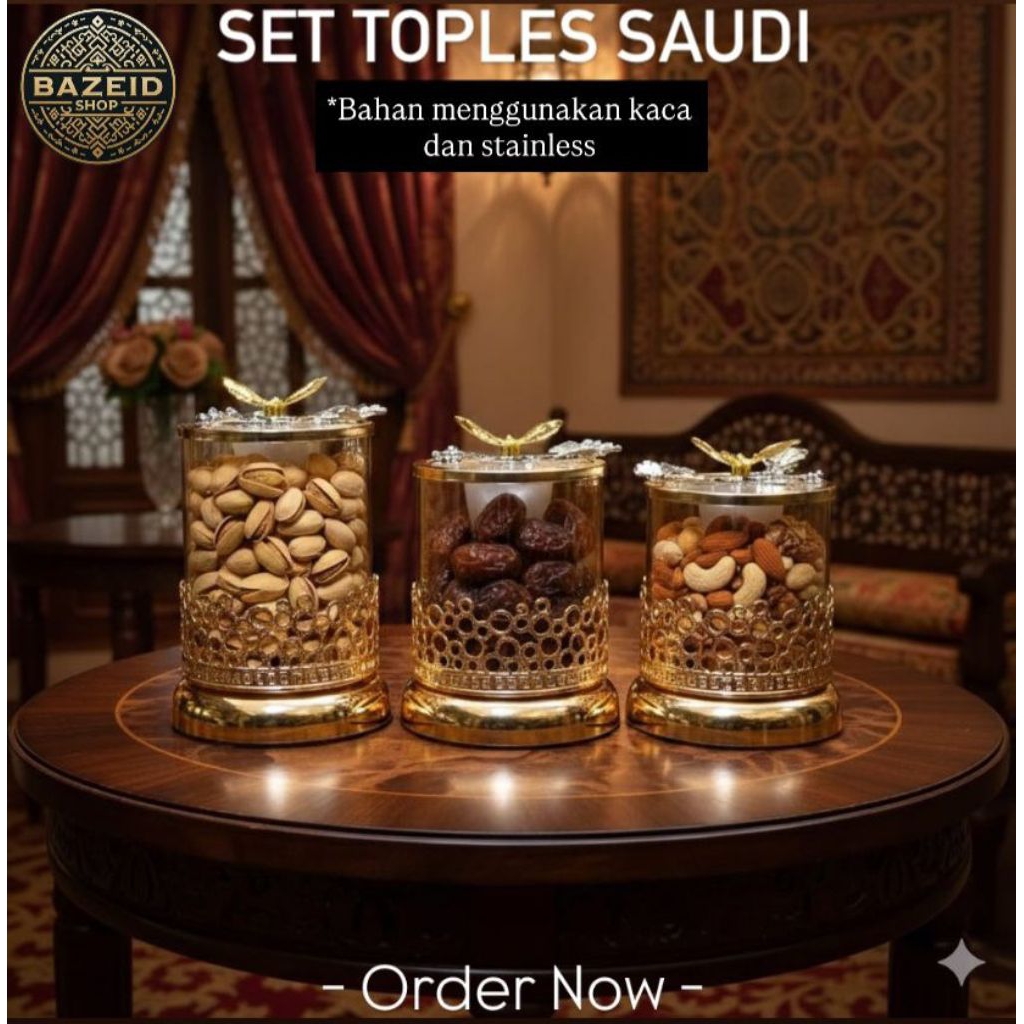 Termurah || Toples Cantik Saudi/ Set Toples Premium / Toples Besi Aesthetic / Toples kekinian / Topl