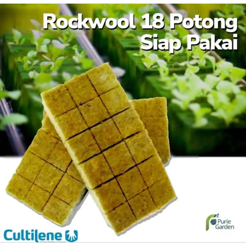 18 Kotak Media Tanam Hidroponik Rockwool18 Potong - Peralatan Hidroponik Merk