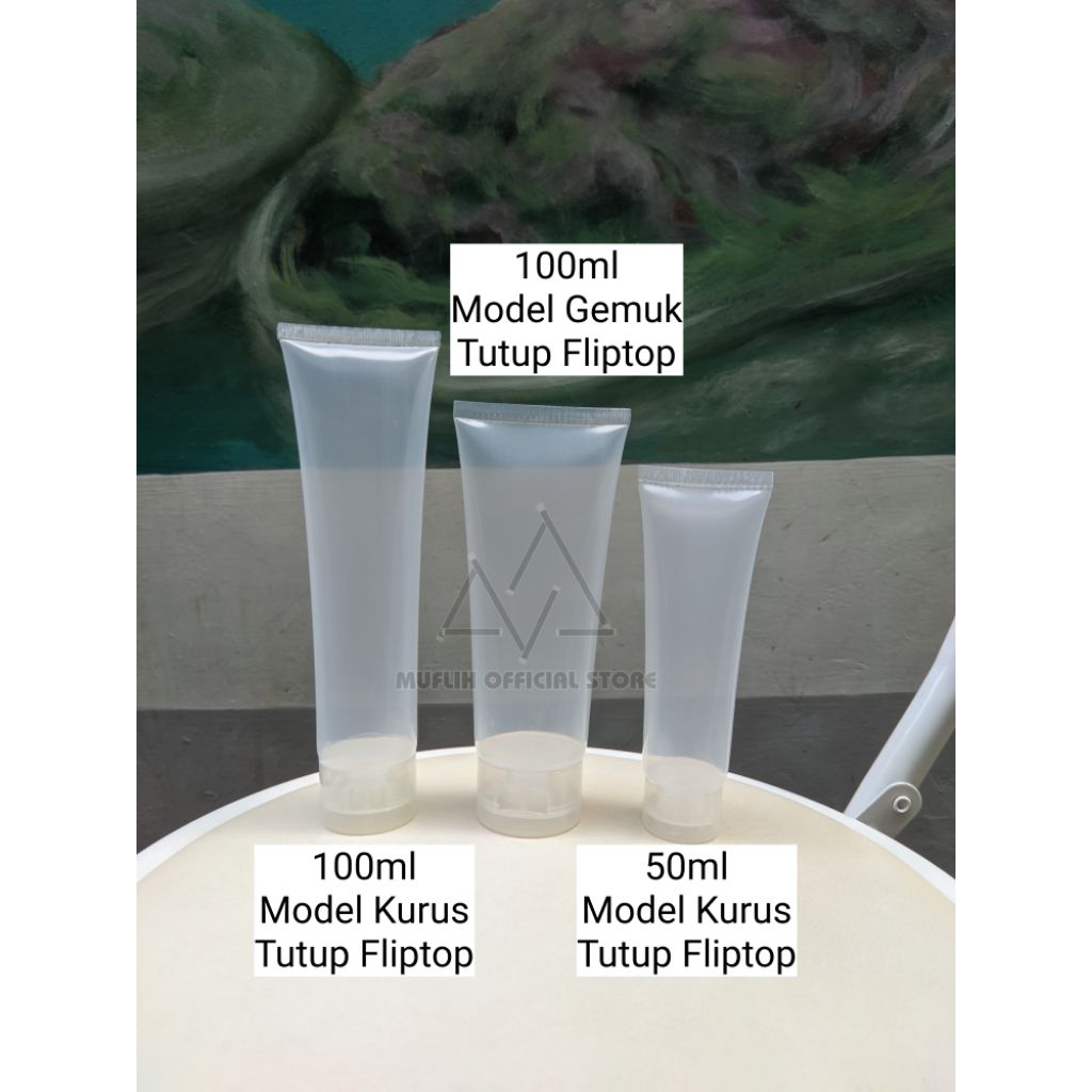 Tube Kosong 50ml 100ml Natural Transparan Tutup Fliptop Termurah Terlaris Terlengkap Terpercaya | Bo