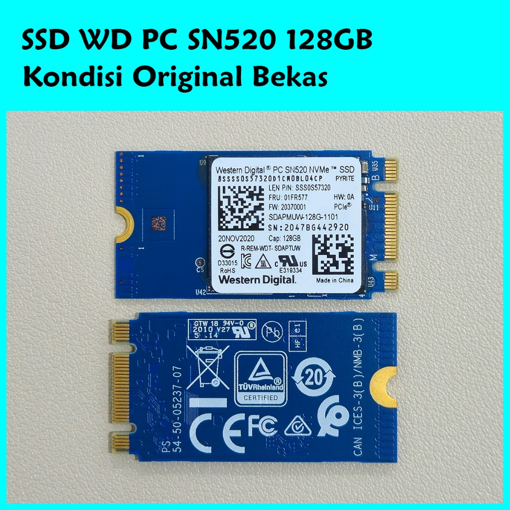 SSD WD PC SN520 M.2 2242 128GB SSD M2 2242 NVME SSD M.2 NVME 2230 2242 128GB WWAN SSD / SSD WWAN Slo