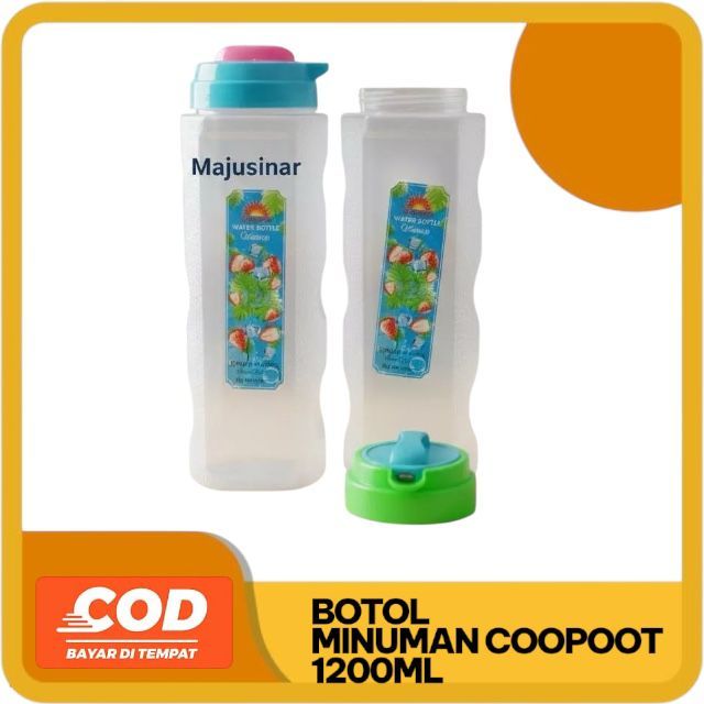 Botol Minum Kulkas 1200ML Coopot - Botol Jus & Air Mineral Food Grade - Wadah Air Dingin Slim Anti T