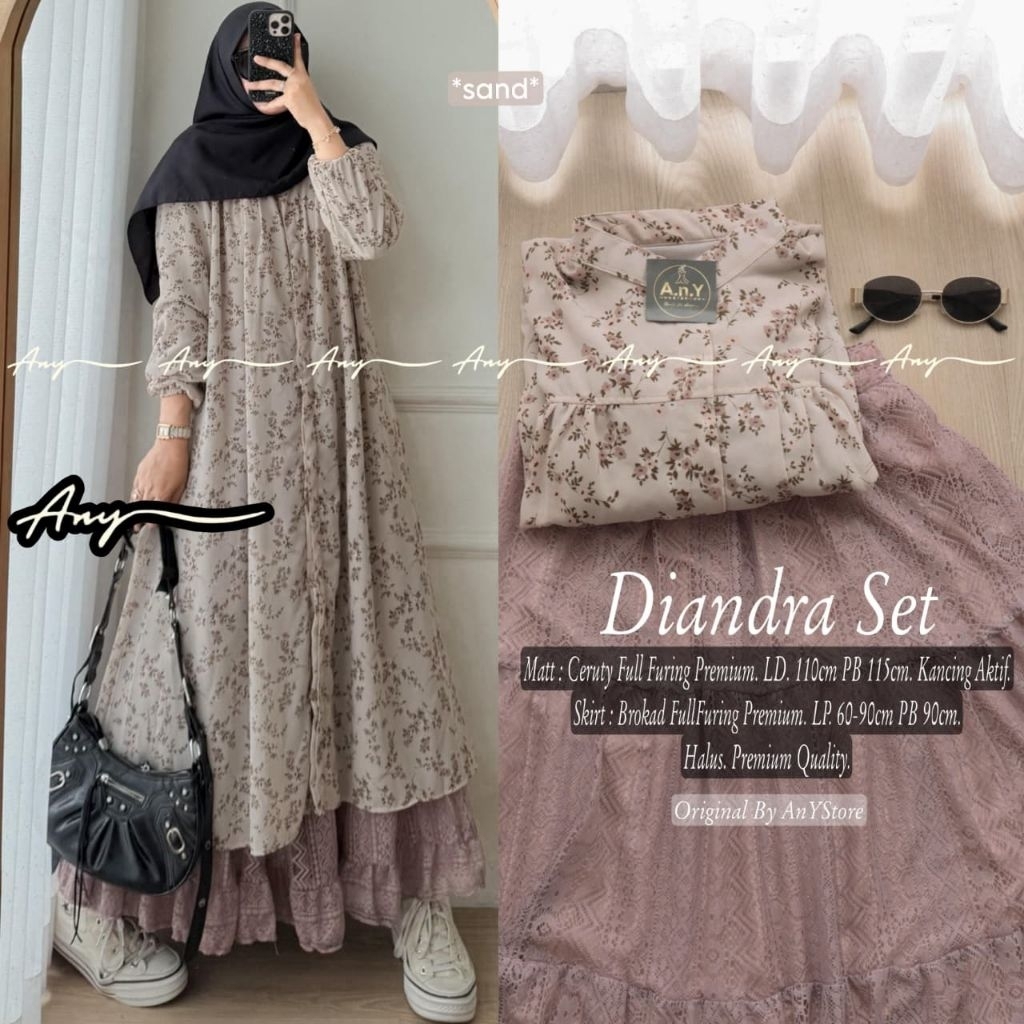 Diandra Set Rok by AnY Realpict Best Seller