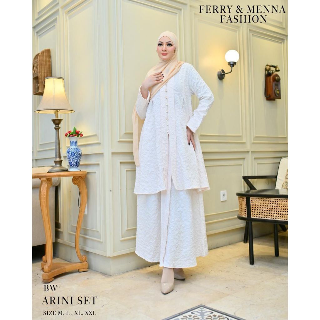 One Set Arini/One set Ootd Hijab/Stelan Rok Wanita hijab/One Set Syar’i