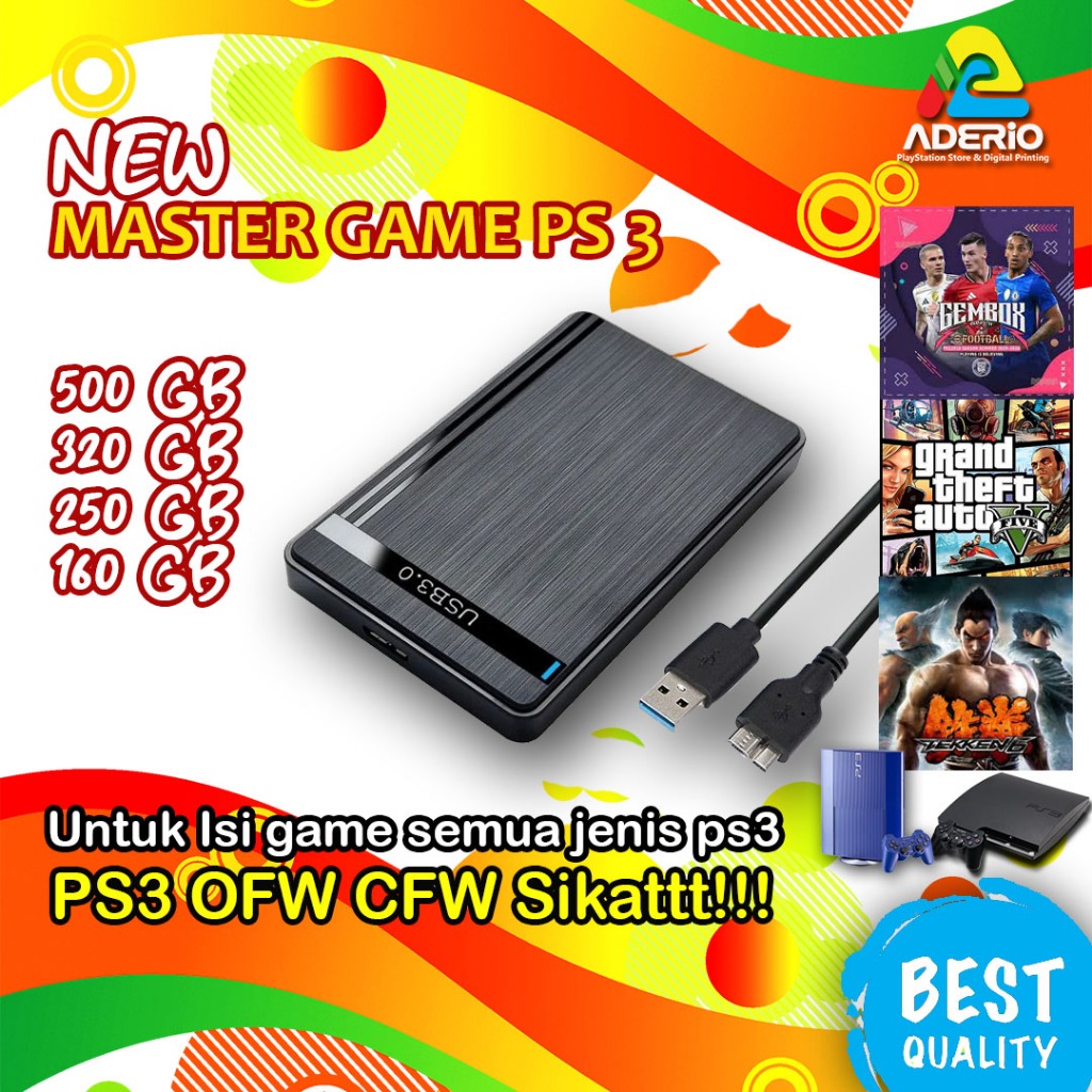 MASTER GAME PS3 500 GB ( FULL GAME PS3 )