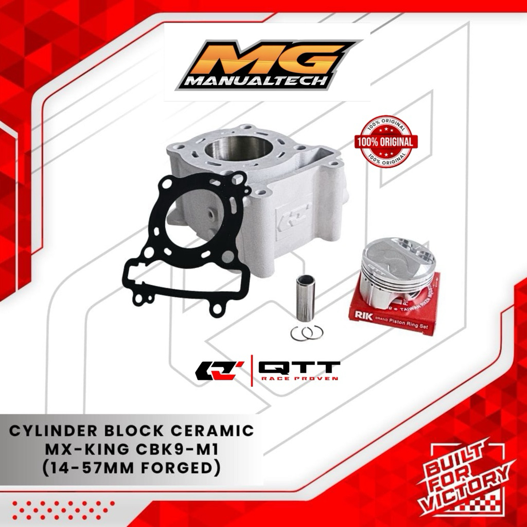 Blok Seher Kit QTT Mx King Ceramic Piston Forged Cylinder Blok Mx King Jupiter Mx 57mm Original