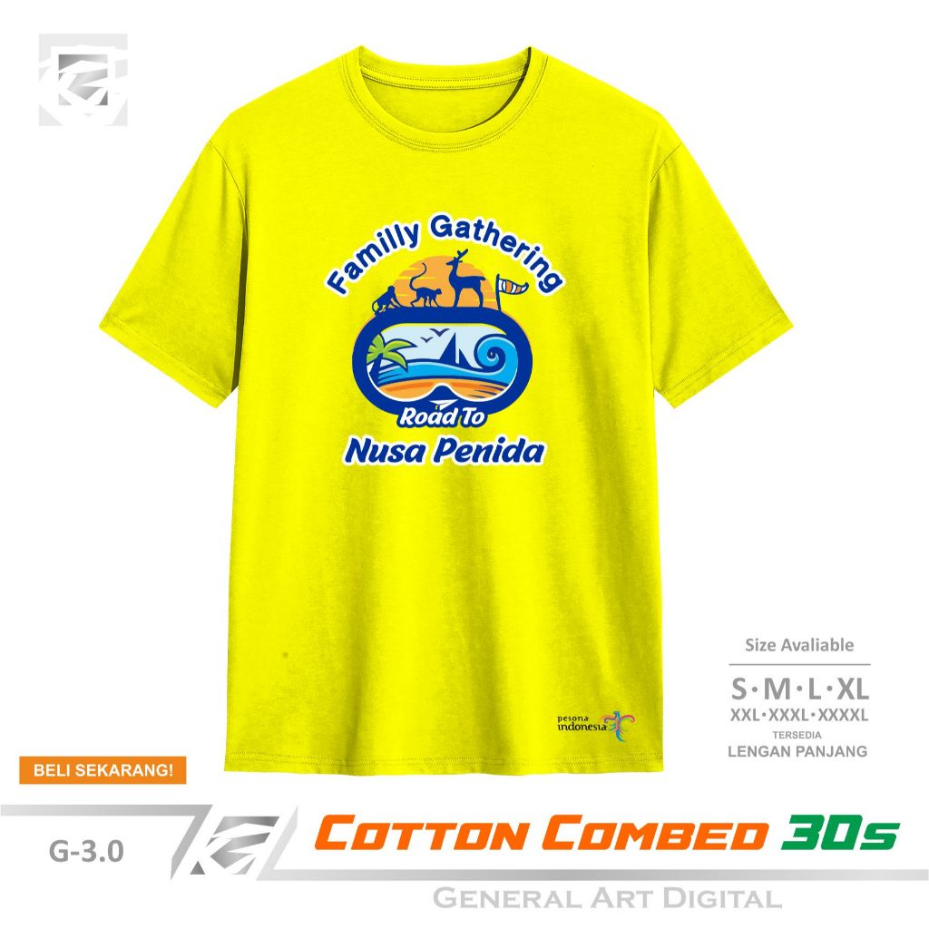 Baju Kaos Wisata Road To Nusa Penida T-Shirt Pria Wanita Kaos Familly Gathering