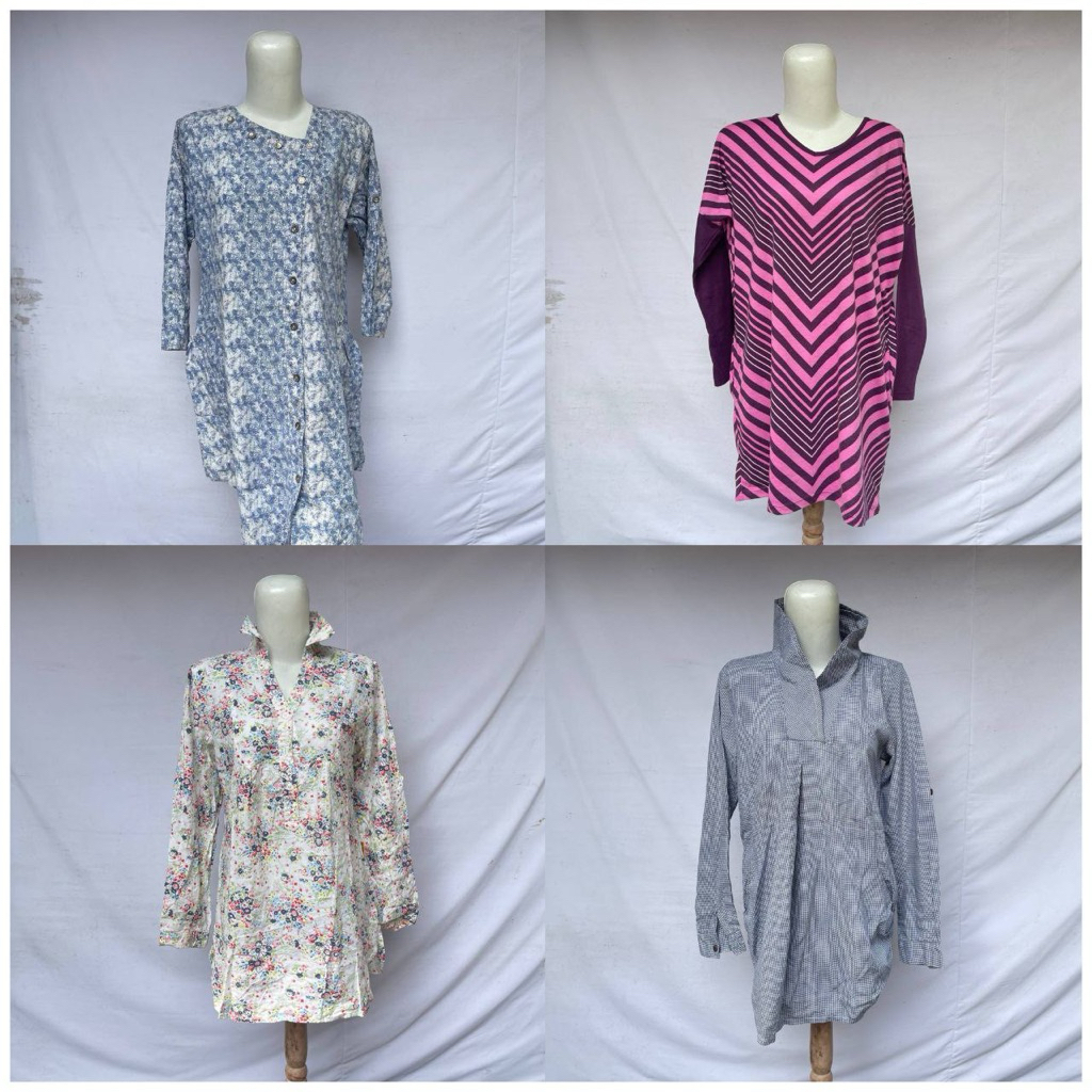 (Katalog 32) Tunik Salur Wanita Lengan Panjang Tunik Salur Wanita Tunik Salur Panjang Tunik Salur Pr