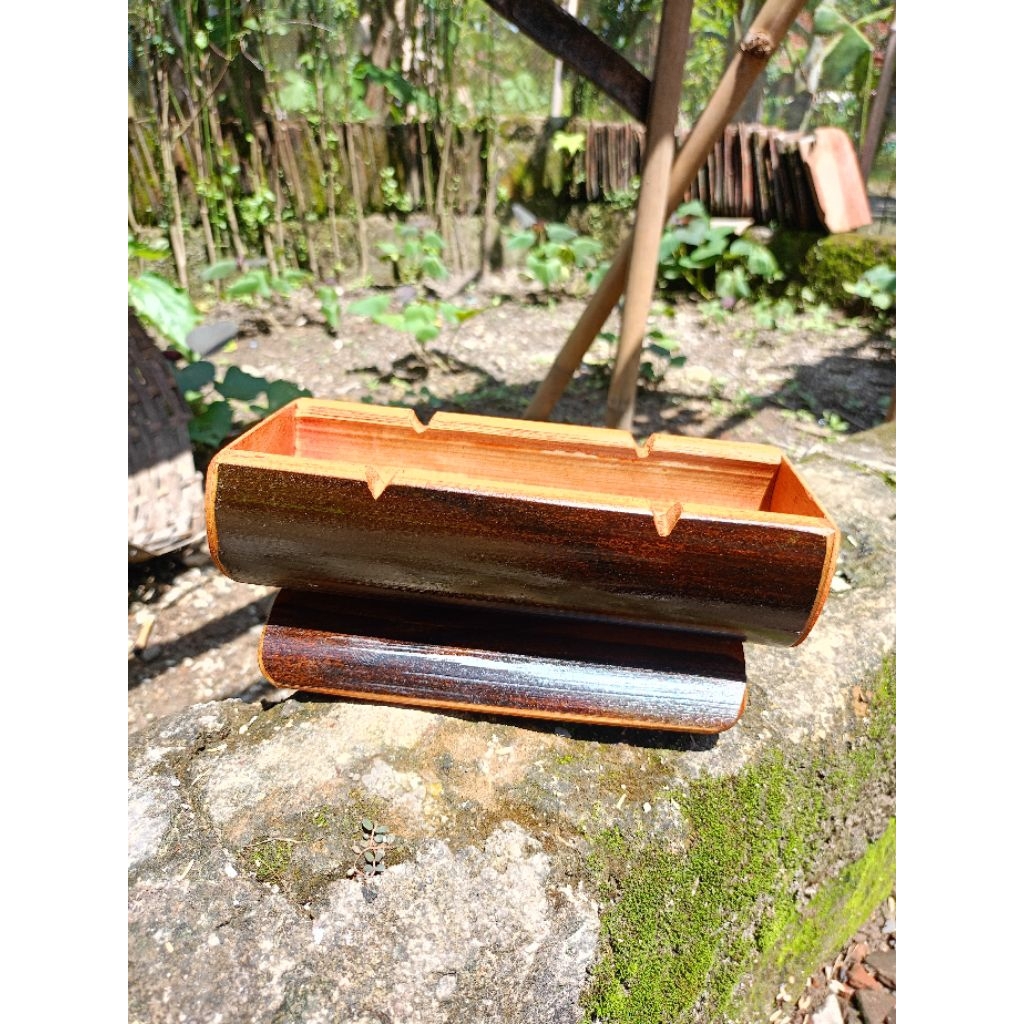 asbak bambu besar unik ukuran jumbo asbak Sekar rokok antik