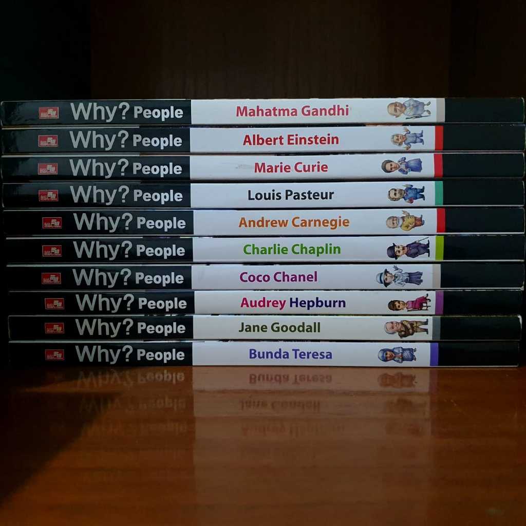 BUKU KOMIK WHY PEOPLE BEKAS Louis Pasteur, Mahatma Gandhi, Albert Einstein, Charlie Chaplin, Andrew 