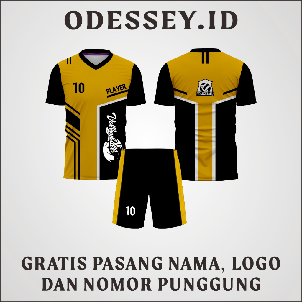 Jersey baju volly gratis sablon nama + nomor dan sponsor jersey pria dan wanita full printing