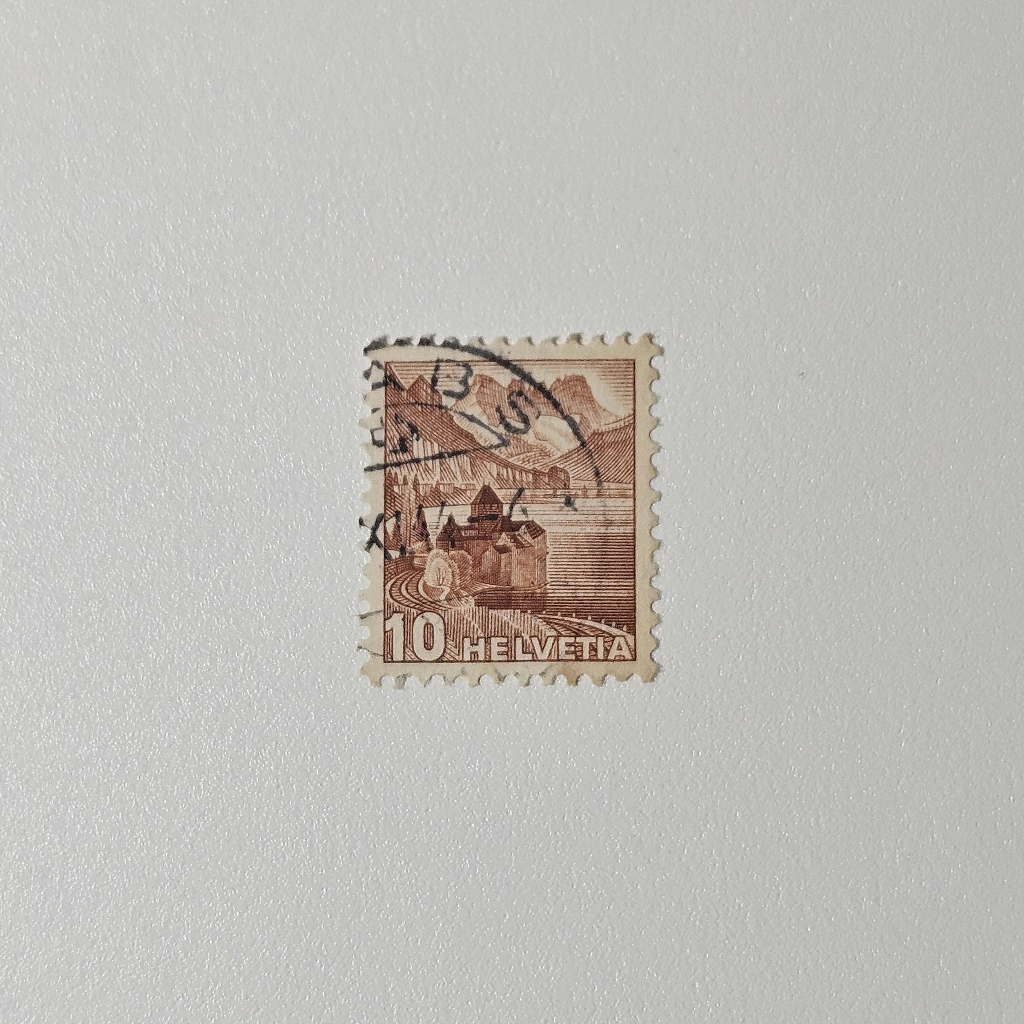 Perangko Pos Helvetia Swiss: Pemandangan Alpen (Perangko Vintage 1930)