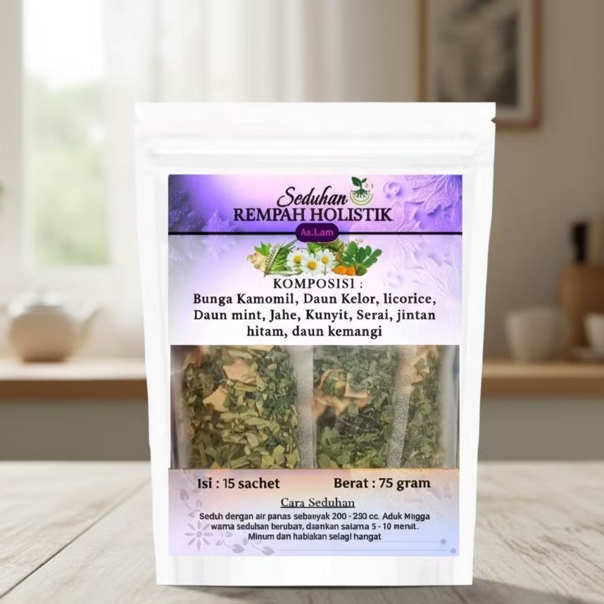 REMPAH HOLISTIK Maag dan Asam Lambung | Teh Herbal Bunga Chamomile Licorice Rimpang Kunyit Kelor