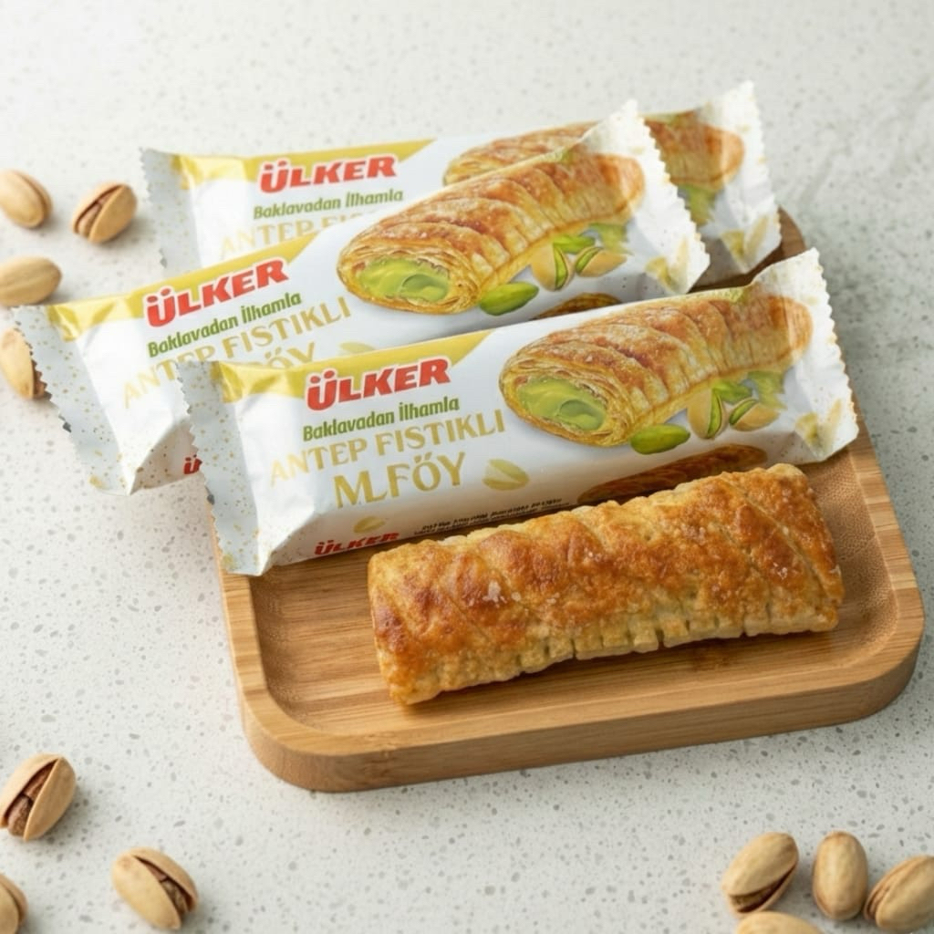Baklava Turki Ulker Milfoy Pistachio Per 1 Pcs