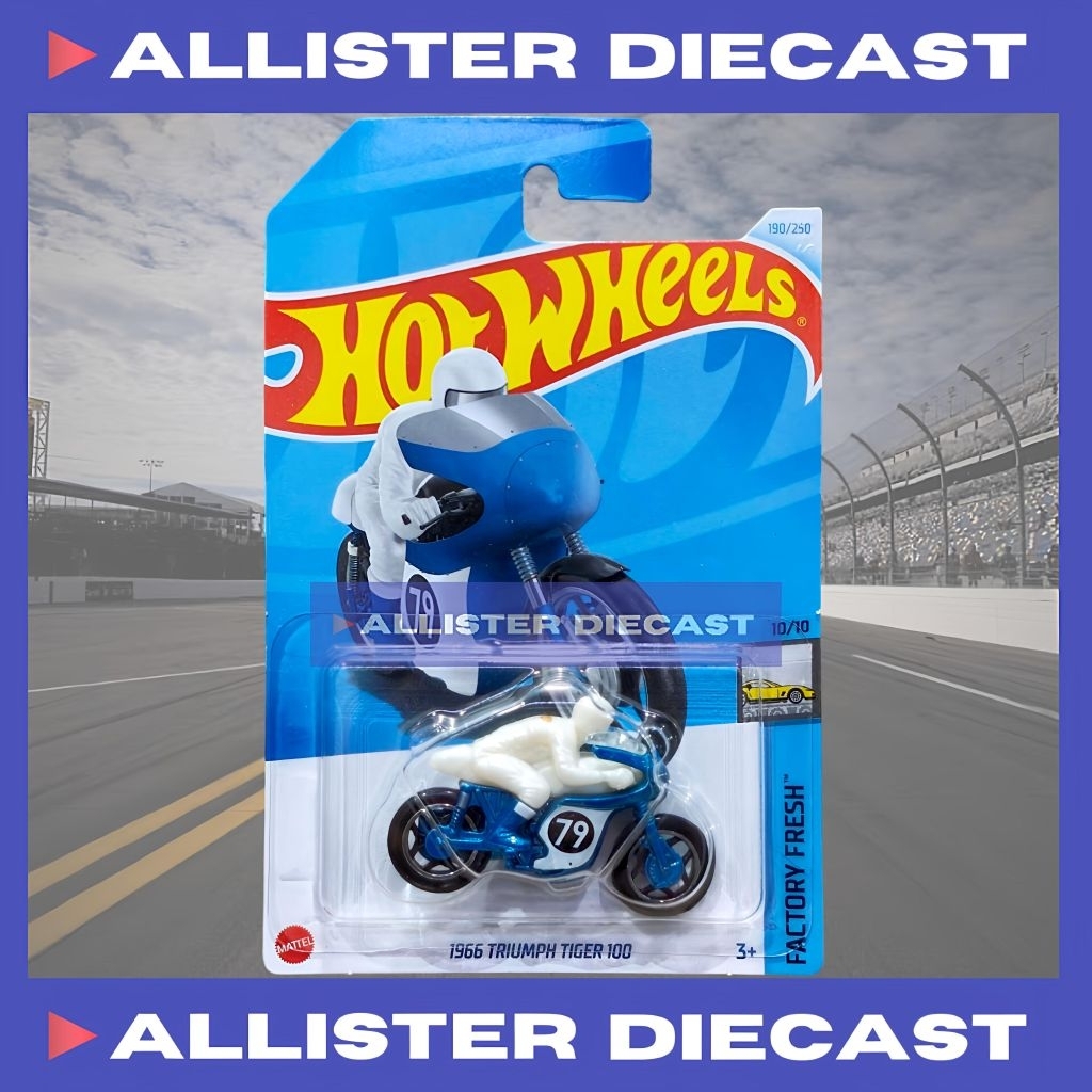 Hot Wheels 1966 Triumph Tiger 100 Biru Hotwheels Triumph Tiger Blue HW Factory Fresh Hot Wheels Moto