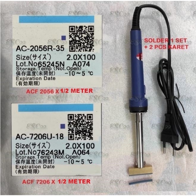 Paket Lem ACF AC 7206 + AC 2056 + Solder T Lem Perekat Fleksibel Cof