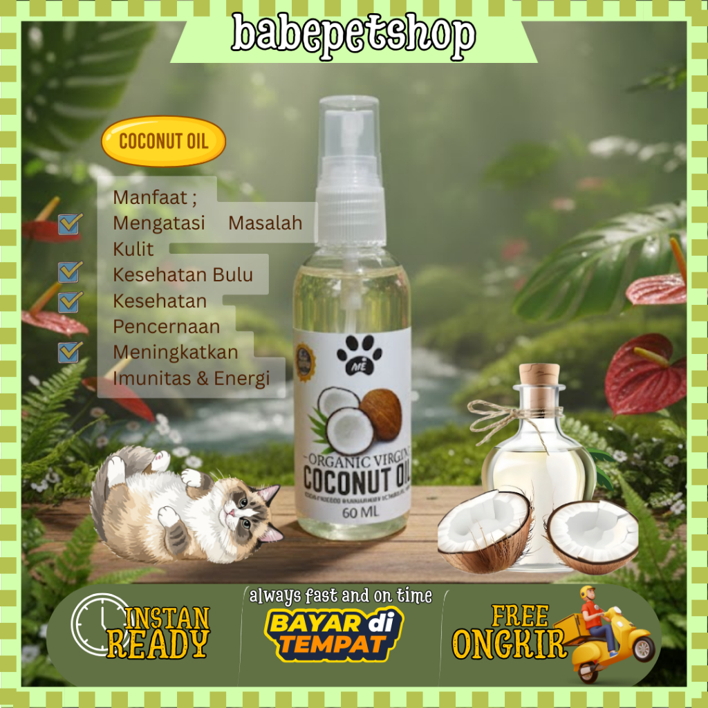babepetshop [IN SALMON OIL & MINYAK KELAPA Murni 100% Minyak Salmon Kucing Anjing Salmon Oil Vitamin