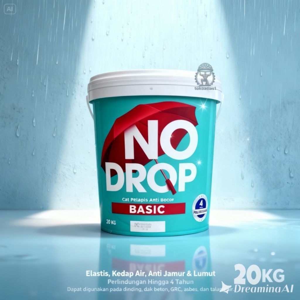 No Drop Basic 20Kg — Cat Pelapis Anti Bocor Premium | Kedap Air, Elastis, & Tahan Cuaca — 4 Tahun Pe