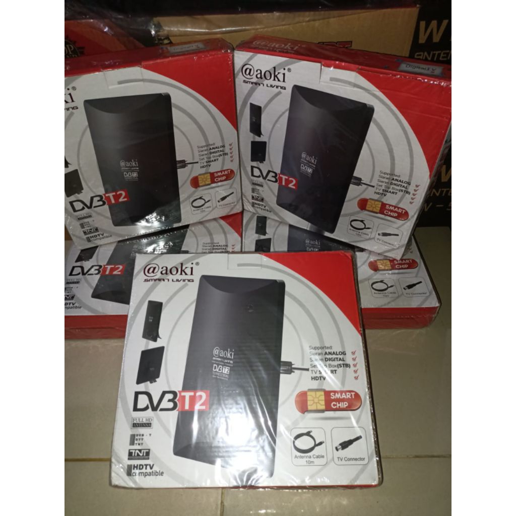 Antena TV Digital Aoki AT3000 - 1 Antena untuk 2 TV, Desain Elegan, Penguat Sinyal