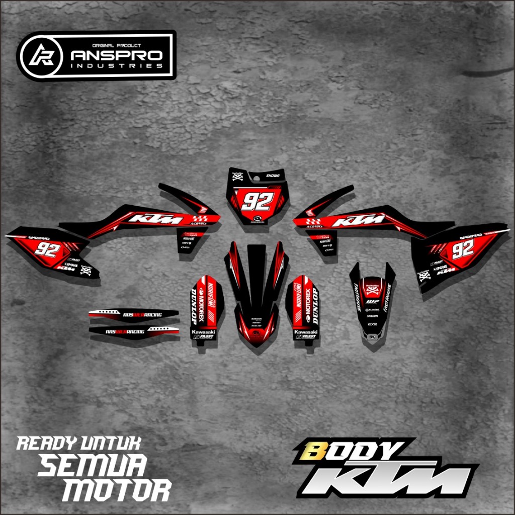 DECAL KTM 85/250 FULL BODY STIKER PELINDUNG BODY MOTOR KTM 85/250 FREE REQUEST