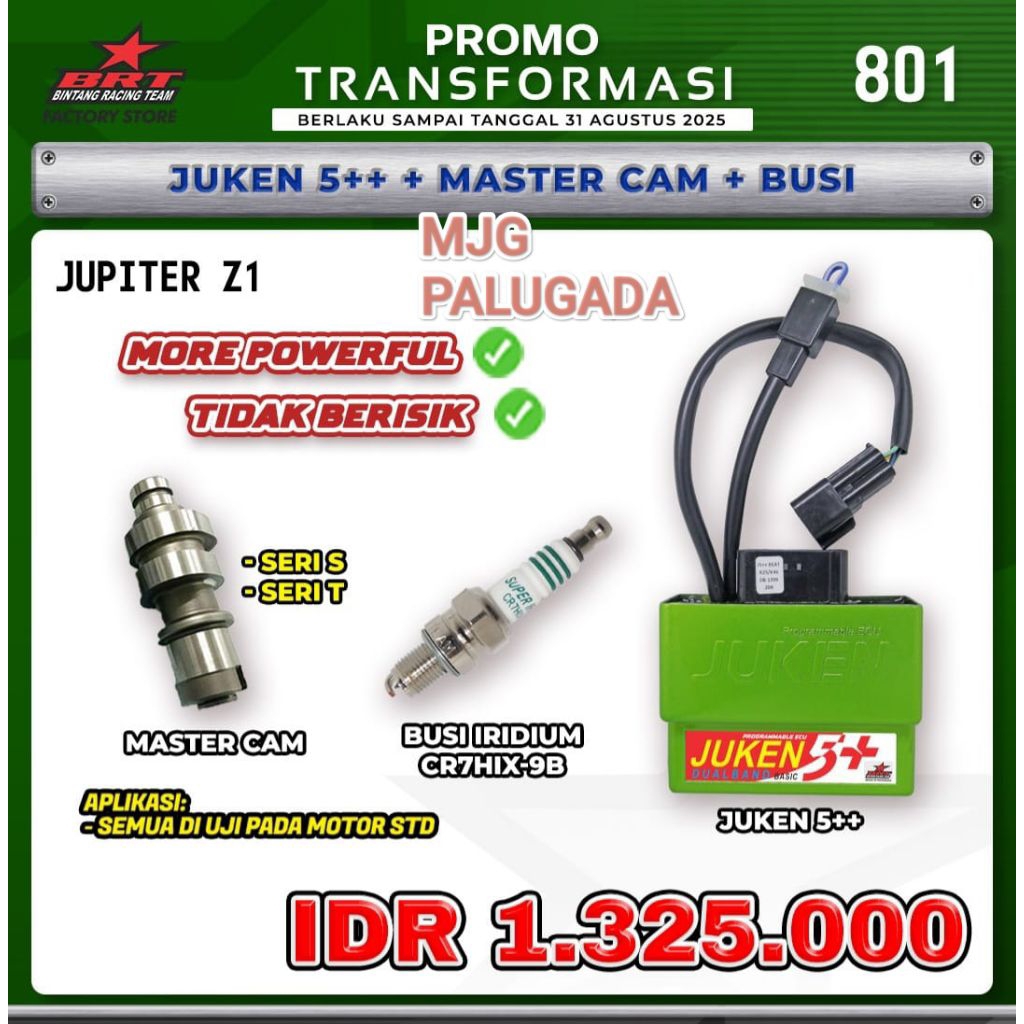 PAKET BRT JUPITER Z1 JUKEN 5 + Plus MASTER CAM NOKEN AS BUSI (BINTANG RACING TEAM BRT)